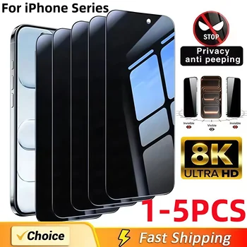 1-5pcs Anti-Spy Privacy Protezione Dello Schermo In Vetro Temperato Per iPhone 11 12 13 14 15 16 17 Pro Max 14 15 16 Plus 16e Air Pellicola di Vetro
