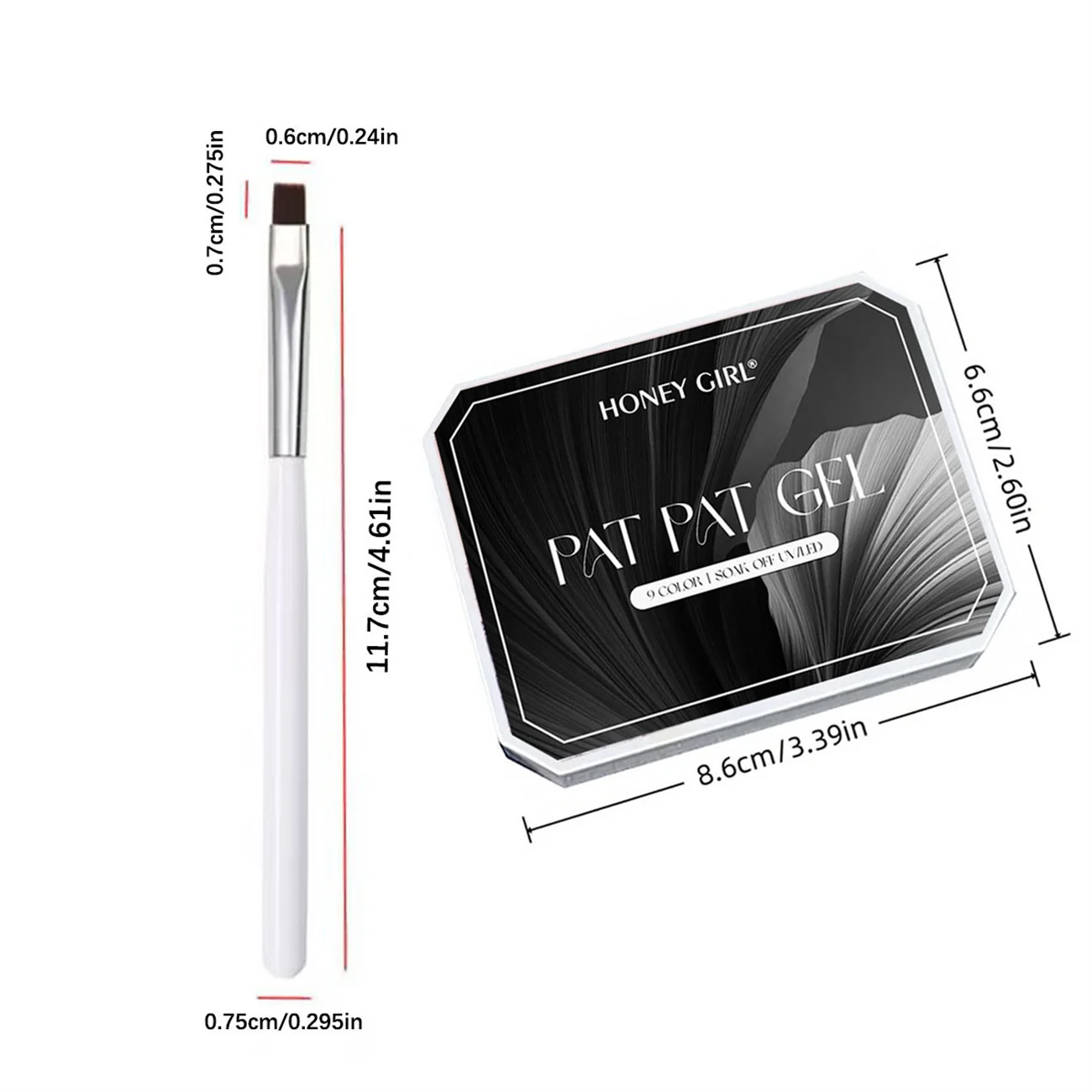 Black & White Nail Art Gel Kit with Nail Care Phototherapy Pen