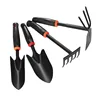 Durable metal gardening trowel with ergonomic black handle and orange decoration - perfect for planting flowers and vegetables. 6