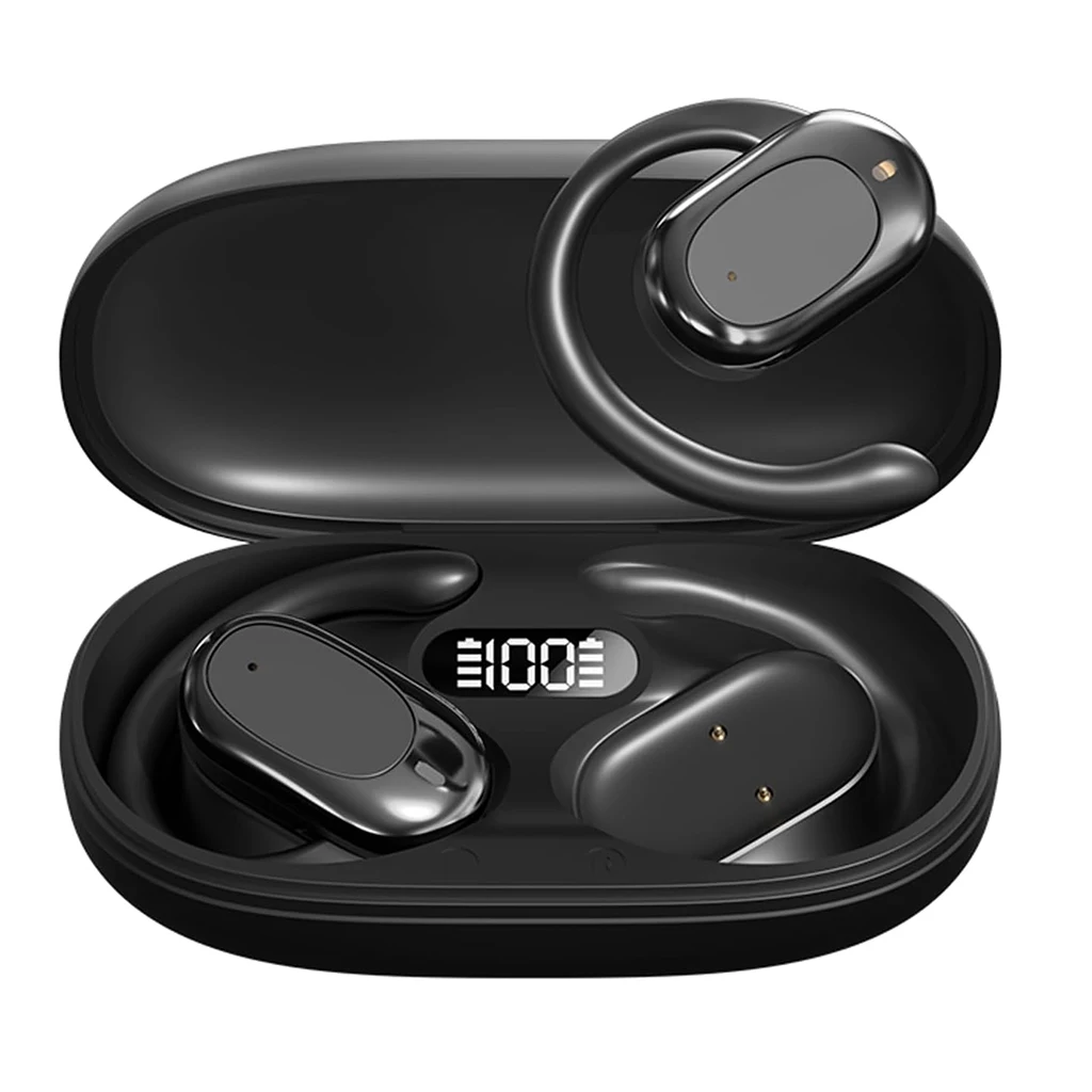 Stereo Wireless Open-Ear Earbuds with 20-Hour Playtime and Enhanced Bass Sound