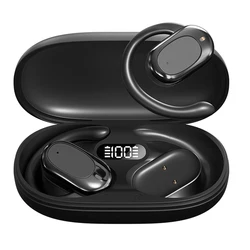 Stereo Wireless Open - Ear Earbuds with 20 - Hour Playtime and Enhanced Bass Sound (Black)