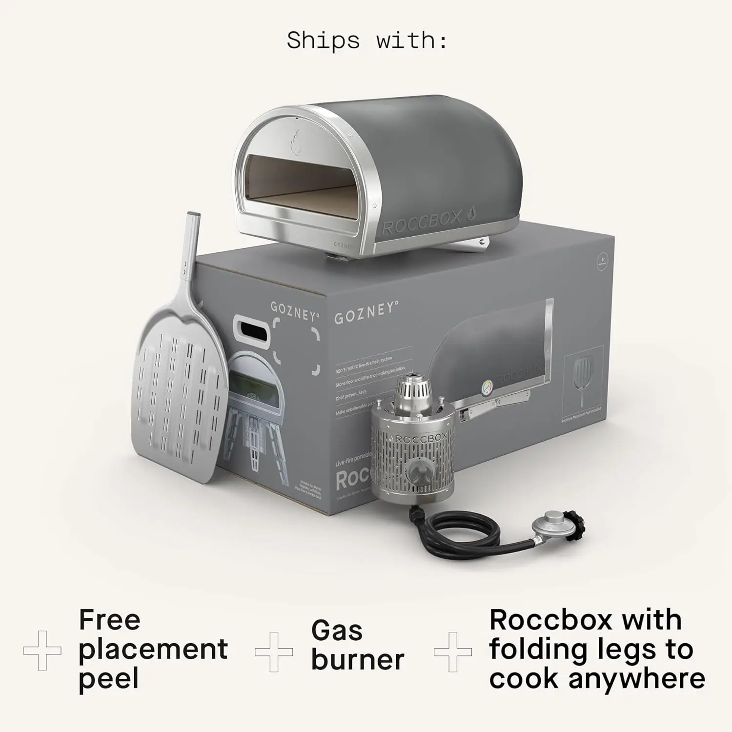 NEW Outdoor Pizza Oven, Grey, Portable, Gas & Wood Fired, Restaurant-Grade 3