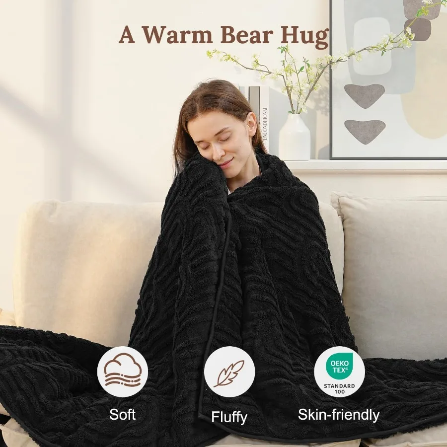 Sherpa Fleece Adult Weighted Blanket Ideal for Sleep and Relaxation 20 lbs DualSided Soft Fuzzy Heavy Blanket Perfect for Couch