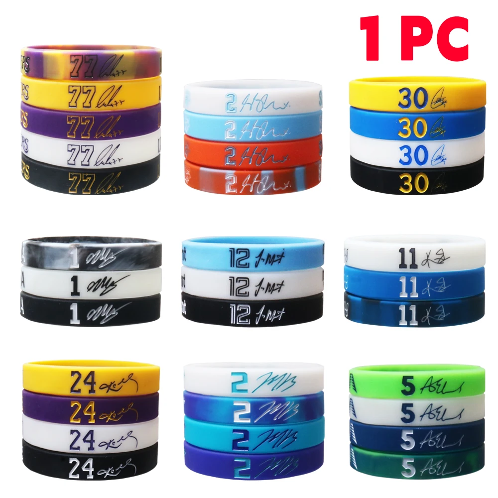 Silicone Bracelets 1 PC Silicone Bracelets Basketball Player Fashion Outdoor Sport Birthday Gift Souvenir Resilient Not Fading Wristband