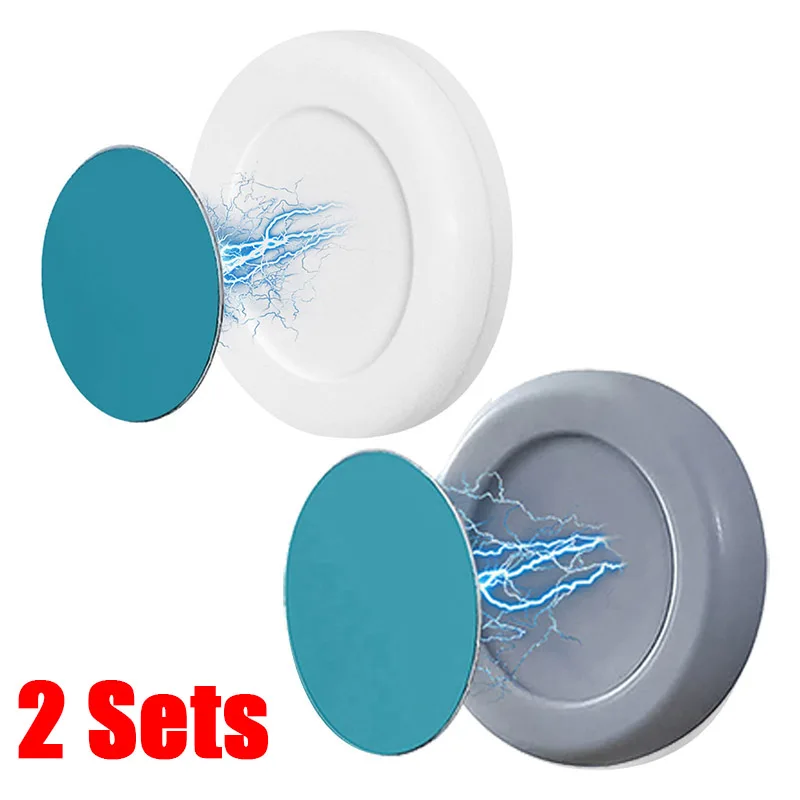 

2Set Magnetic Organizer Hooks Wall Mount Strong Magnet Holder Remote Control Storage Holder Punch-free Home Organizer Hook Shelf