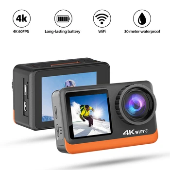 4K Action Camera 2.0 Inch IPS Touch Screen 170° Wide Angle 4x Zoom 30M Waterproof Optional 6 Filter Anti-shake Sport Camera 1