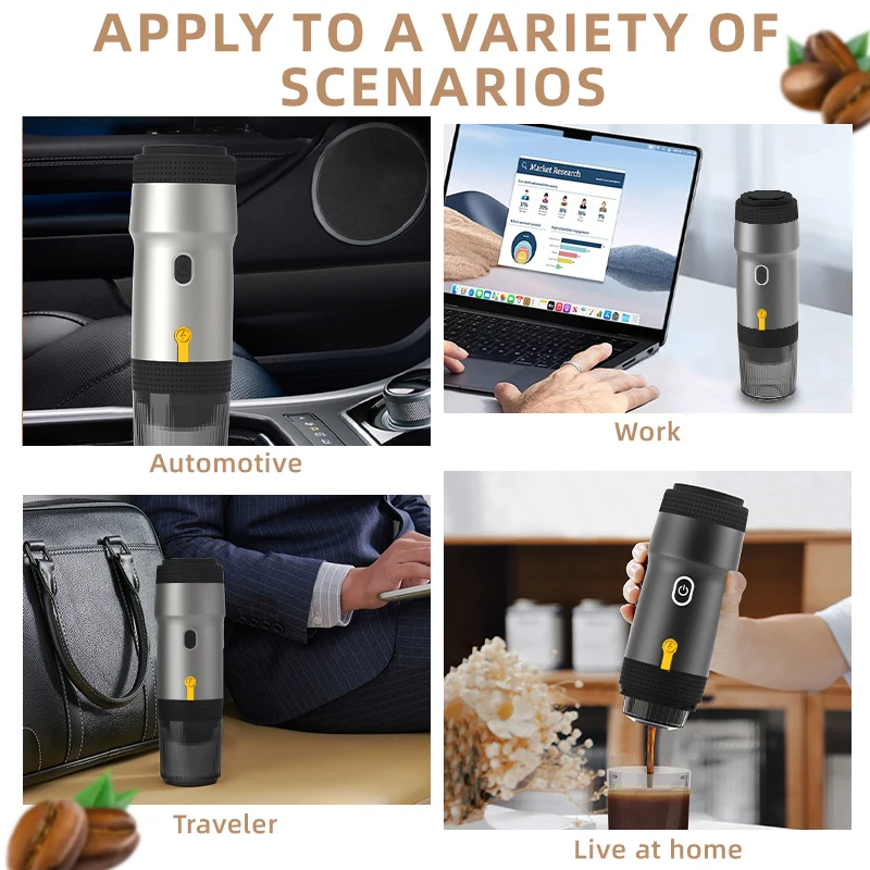 Espresso Coffee Maker Capsule Coffee Maker Portable Fully Automatic Espresso Capsule Coffee Machine For Large and Small Capsules Of Coffee Powder Electric Machine