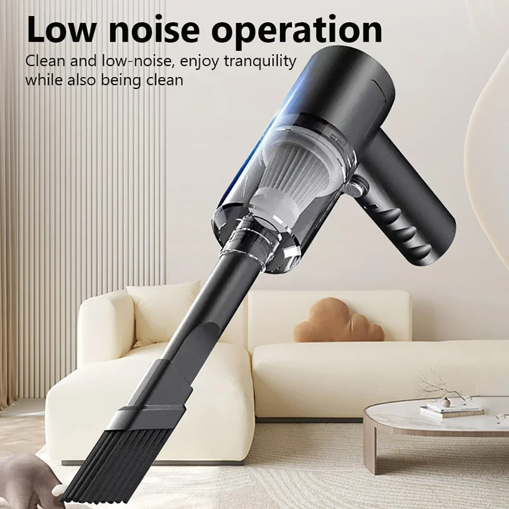 3-in-1 USB Rechargeable Vacuum Cleaner Suction Blowing Combination For Car Household Desktop Keyboard Pet Hair 6000Pa