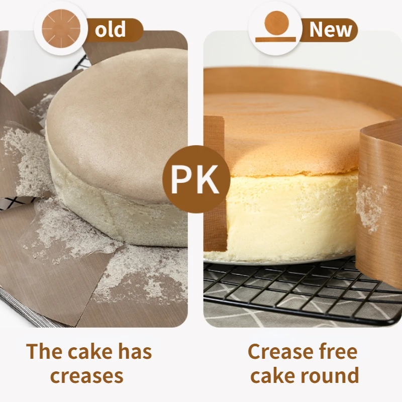 Silicone Baking Mat 6/8/10 Inches Round Reusable Resistant Fiberglass Cloth Easy Demoulding Cake Liner Cropped Paper Oilcloth Pad