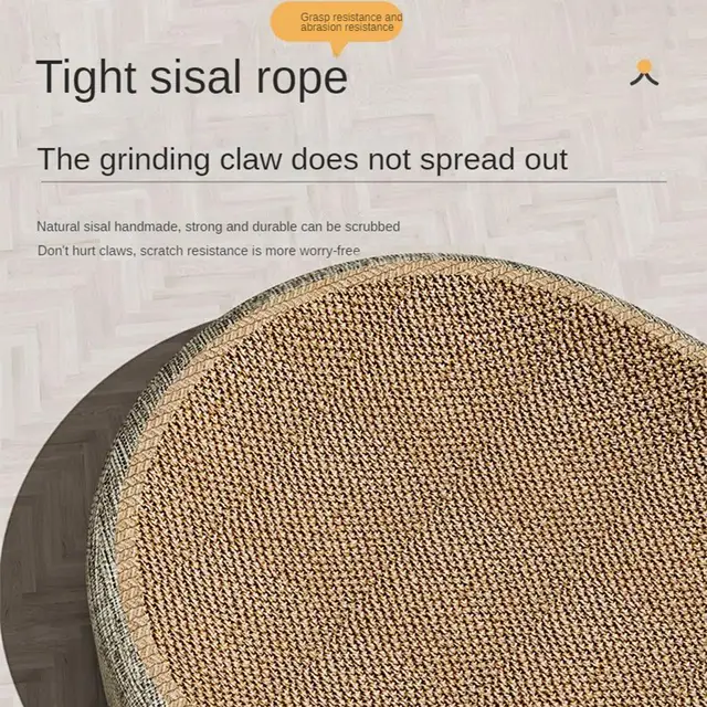Oval Shaped Scratch Pad For Cats Sisal Scratching Cat Bed Multipurpose Pet Sleeping Mat Wear-Resistant Cat Scratch Bed Nest  ﻿ 3