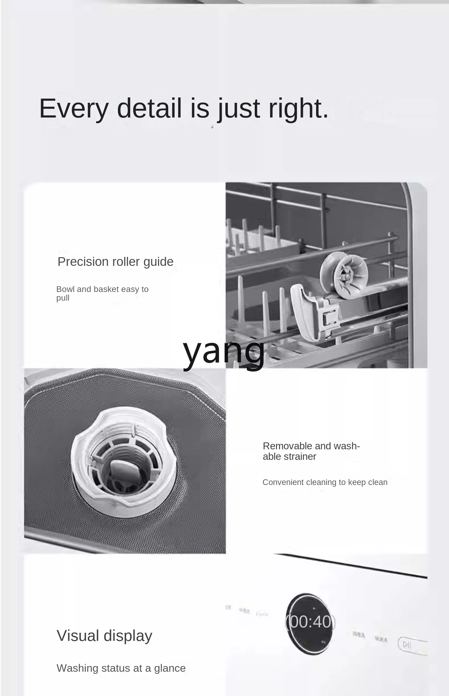 L'm'm Desktop Dishwasher Household Intelligent Automatic 5 Sets S1 White Disinfection Integrated Kitchen-Free Change 5