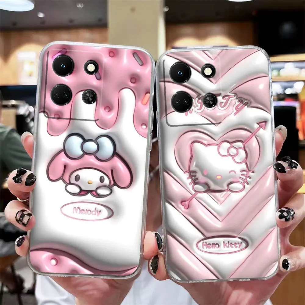 Custodia Trasparente Per Telefono Per Infinix Note 10 11 12 30 30I Smart 4 5 6 7 Zero Camon 19 20 Pro Custodia Funda Anime Hello K-Kitty K-Kuromi