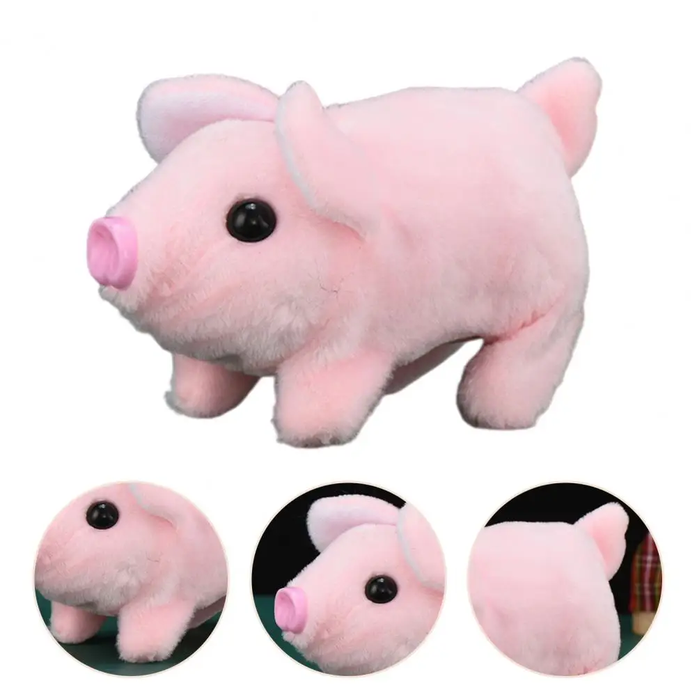 Simulation Walking Piggy Electronic Pet Plush Toy Pig Plushies Twitch Nose Tail Wagging Stuffed Animal Doll for Baby Gift