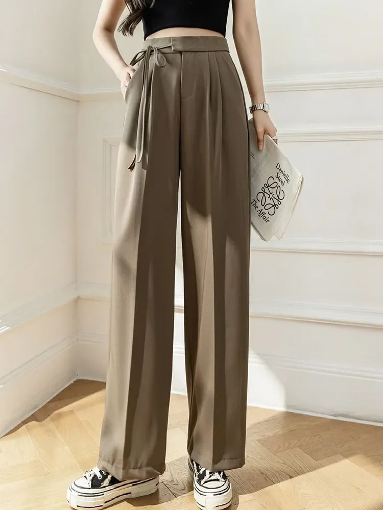 

High Waist Casual Trousers Women New Arrival 2023 Autumn Korean Style Solid Color Basics Office Lady Elegant Pencil Pants P011