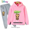 Kawaii Groot Kids Hoodie Set Spring Autumn Soft Breathable Boys Girls Outdoor Play 2-Piece​