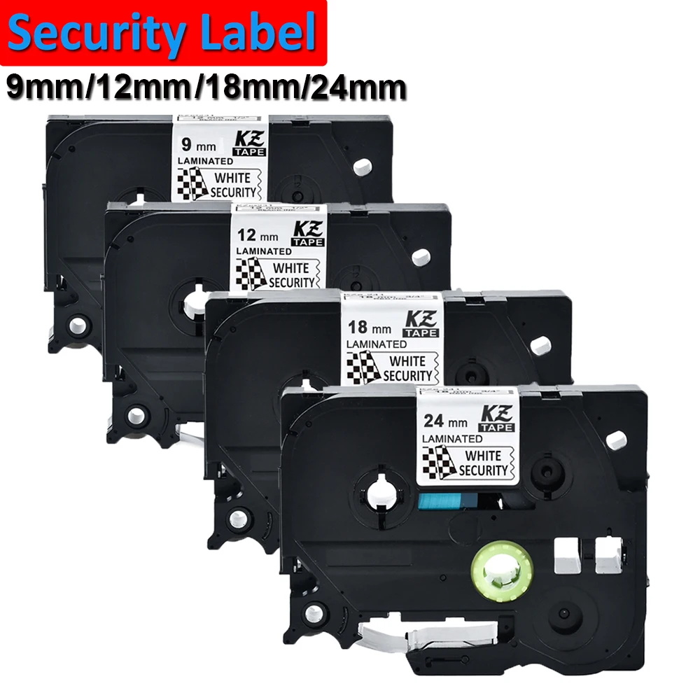 

3PCS TZe-SE3 Security Label Tape Black on White TZeSE3 SE2 SE3 SE4 SE5 9mm 12mm 18mm 24mm Compatible Brother P-touch Label Maker