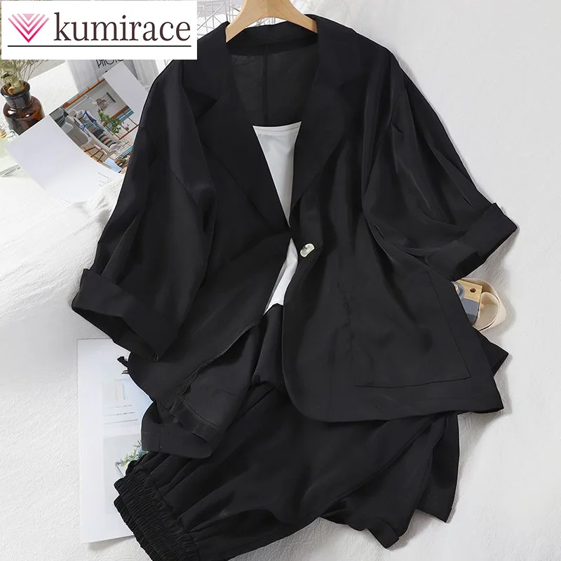 Large Size Professional Suit for Women's Spring and Autumn 2023 New Style Temperament Suit Fashion Suit Foreign Style Two-piece