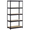 45 X 90 X 180cm 5 Tiers Powder Coated Storage Rack Black Office Furniture 1