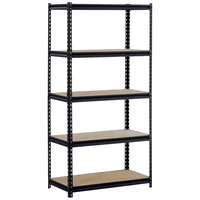 45 X 90 X 180cm 5 Tiers Powder Coated Storage Rack Black Office Furniture 1