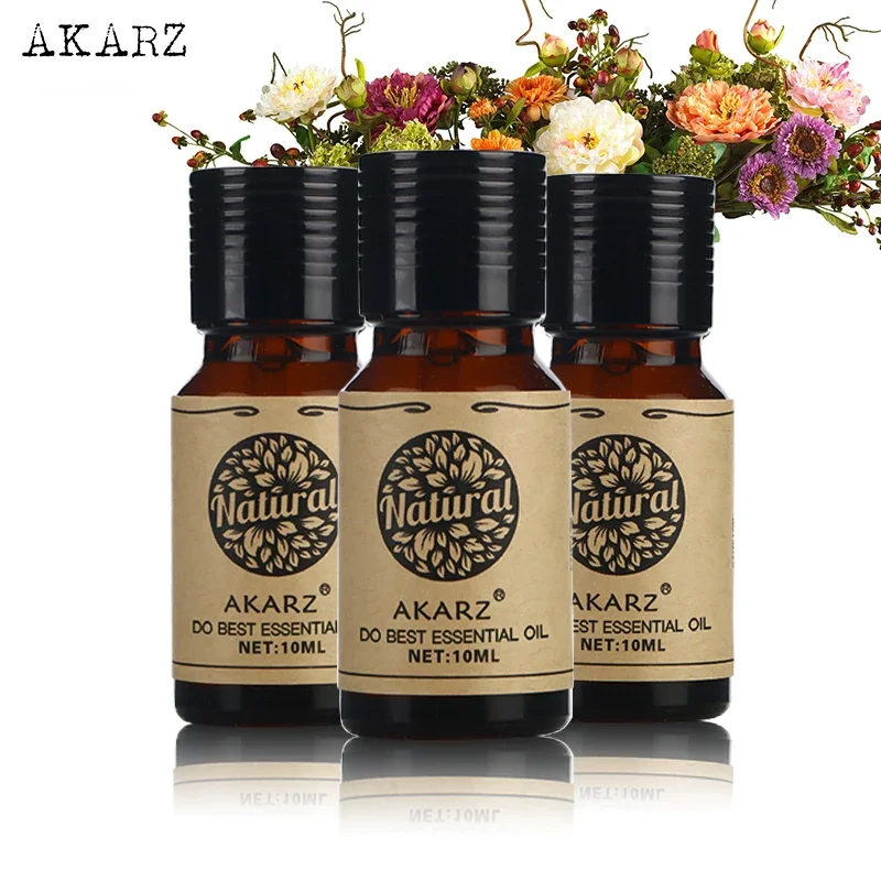 

AKARZ Basil Clary Sage Clove Essential Oil Set - 10ml*3 Bottles for Aromatherapy, Massage and Spa Bath Skin and Face Care