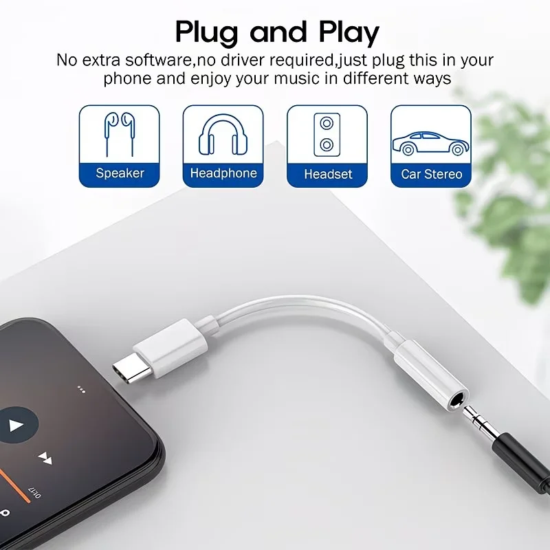 Universal USB-C to 3.5mm Audio Adapter - Premium Sound Dongle
