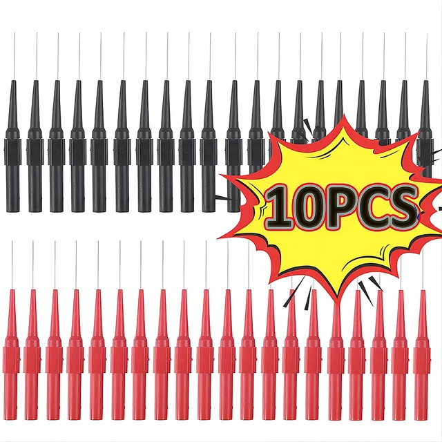 10PCS 30V Car Tip Probes Diagnostic Tools Multimeter Test Leads Extention Back Piercing Needle Tip Probes Auto Kit Machine 0.7MM