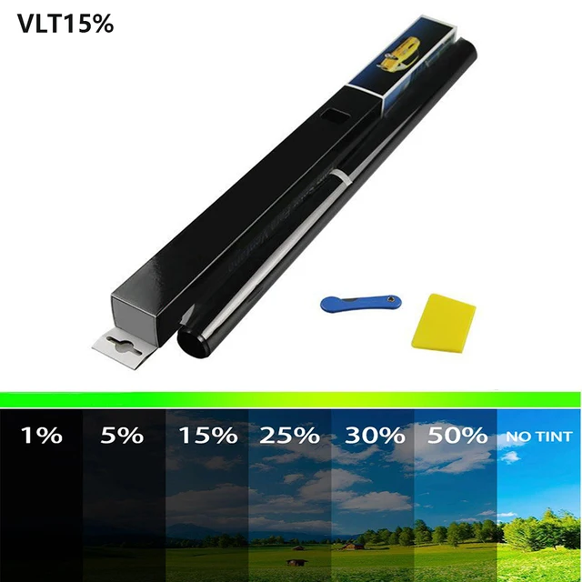 1pcs 300CMx50CM Black Window Tint Film Glass Sticker Solar Sun Shade Films For Car Black Roll 15% VLT Tinting Tool Kits 2