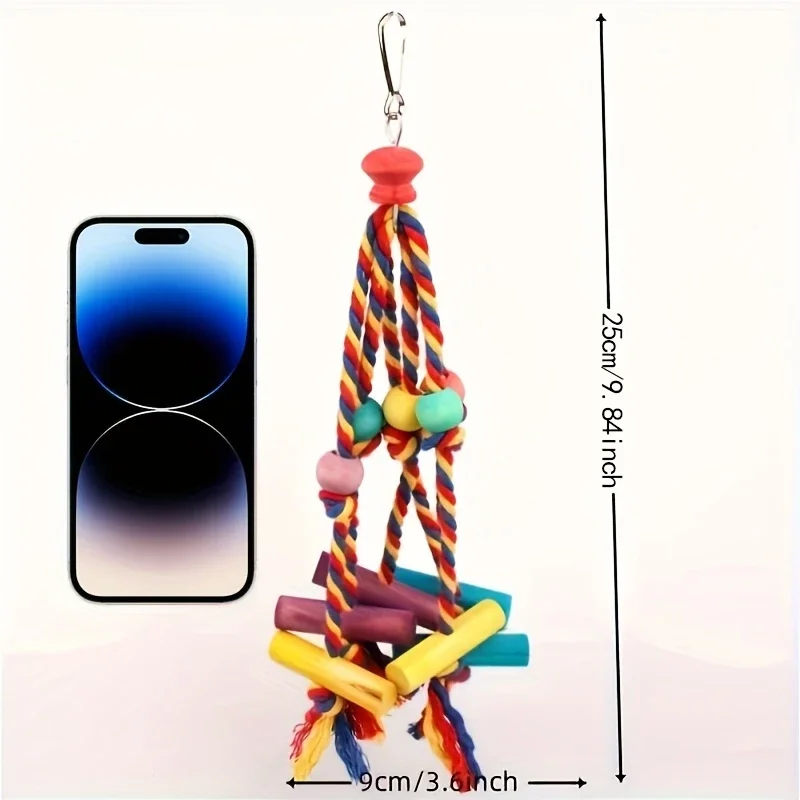 parrot toys bird toys colorful bead wooden blocks gnawing on skewers birds relieve boredom and bite fur details 3