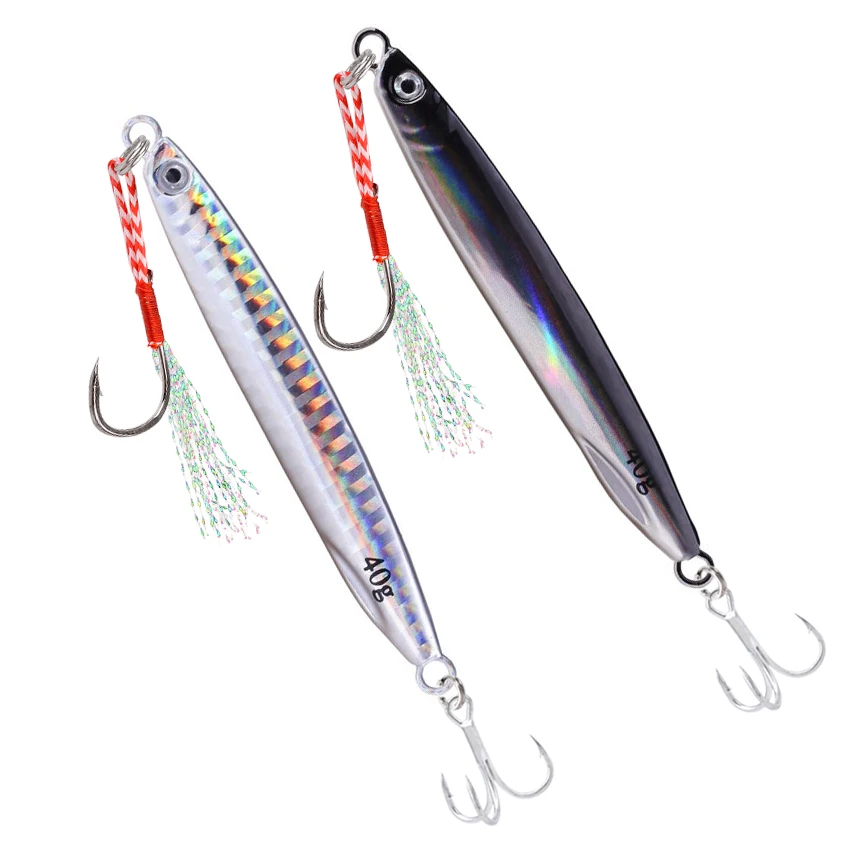 Leurre métal jig shore 7g à 40g pour bar et pêche au leurre en mer, leurres