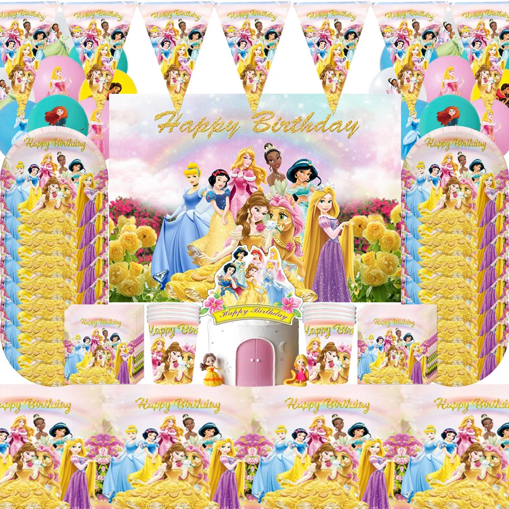 Prinzessin Belle Geburtstags-Hintergrund 1,5x0,9m - Roségold Glitzer Fotohintergrund