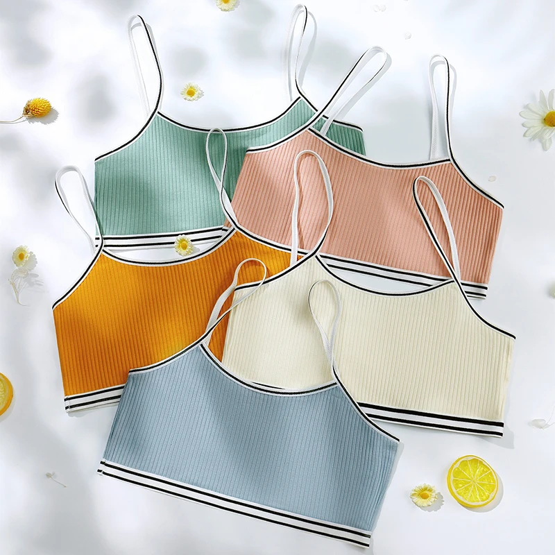 Women's Bra Cotton Thread Bralette Anti Glare Gather Together Push Up Brasiere Fitness Underwear Sports Bras Sexy Lingerie S-L