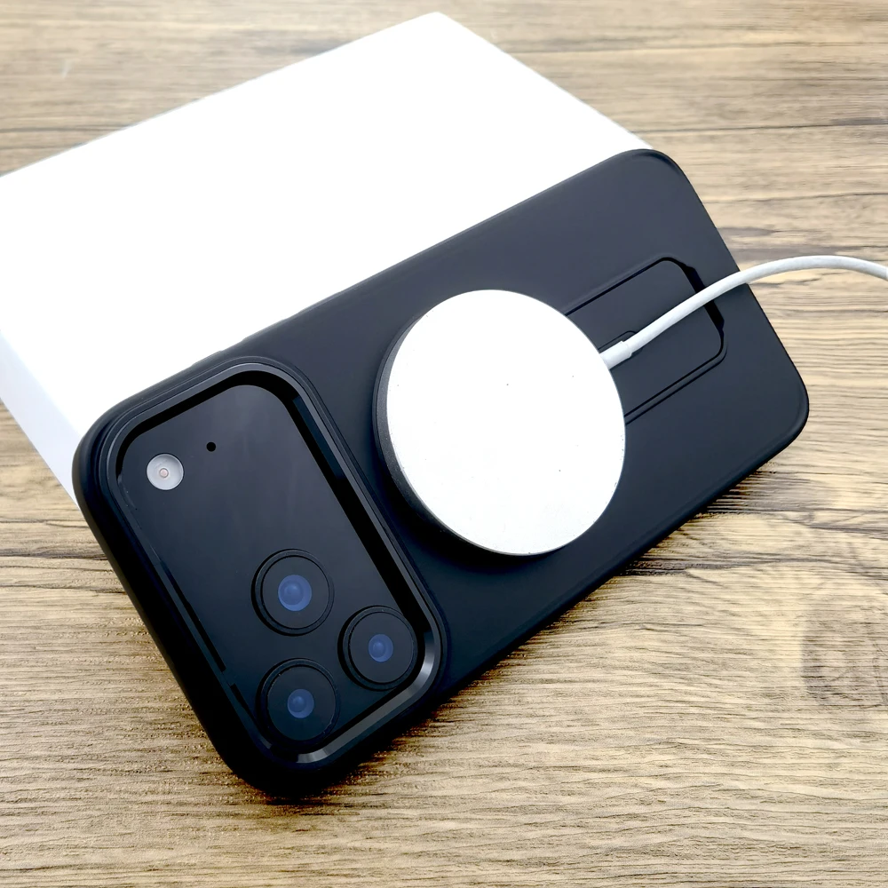 Shockproof Armor Matte Case with Stand and MagSafe Wireless Charging Capability