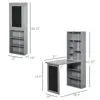 Homcom Fold-Out Convertible Office Desk, Wall Mount Computer Desk with Blackboard and Side Shelf, Charcoal Gray 4