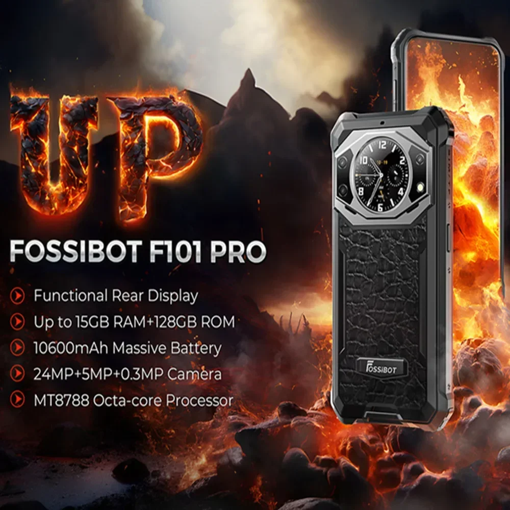 Fossibot-F101プロの頑丈な携帯電話,グローバルバージョン,NFC,防水 