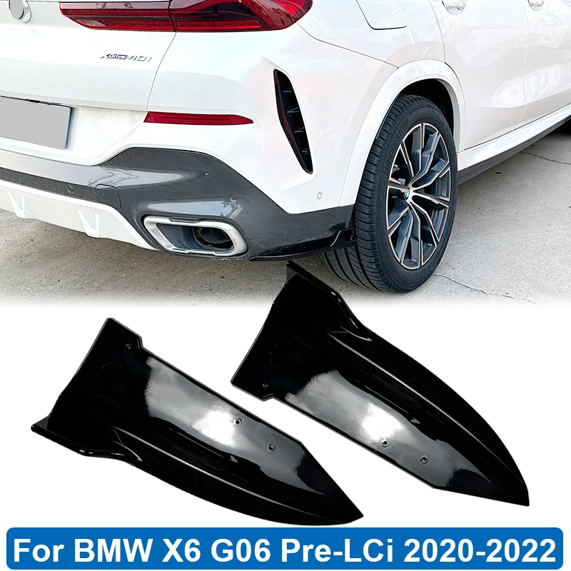 

Rear Bumper Canards Spoiler Splitter Diffuser Protector Cover For BMW X6 G06 M Sport Pre-Facelift 2020 2021 2022 Car Accessories