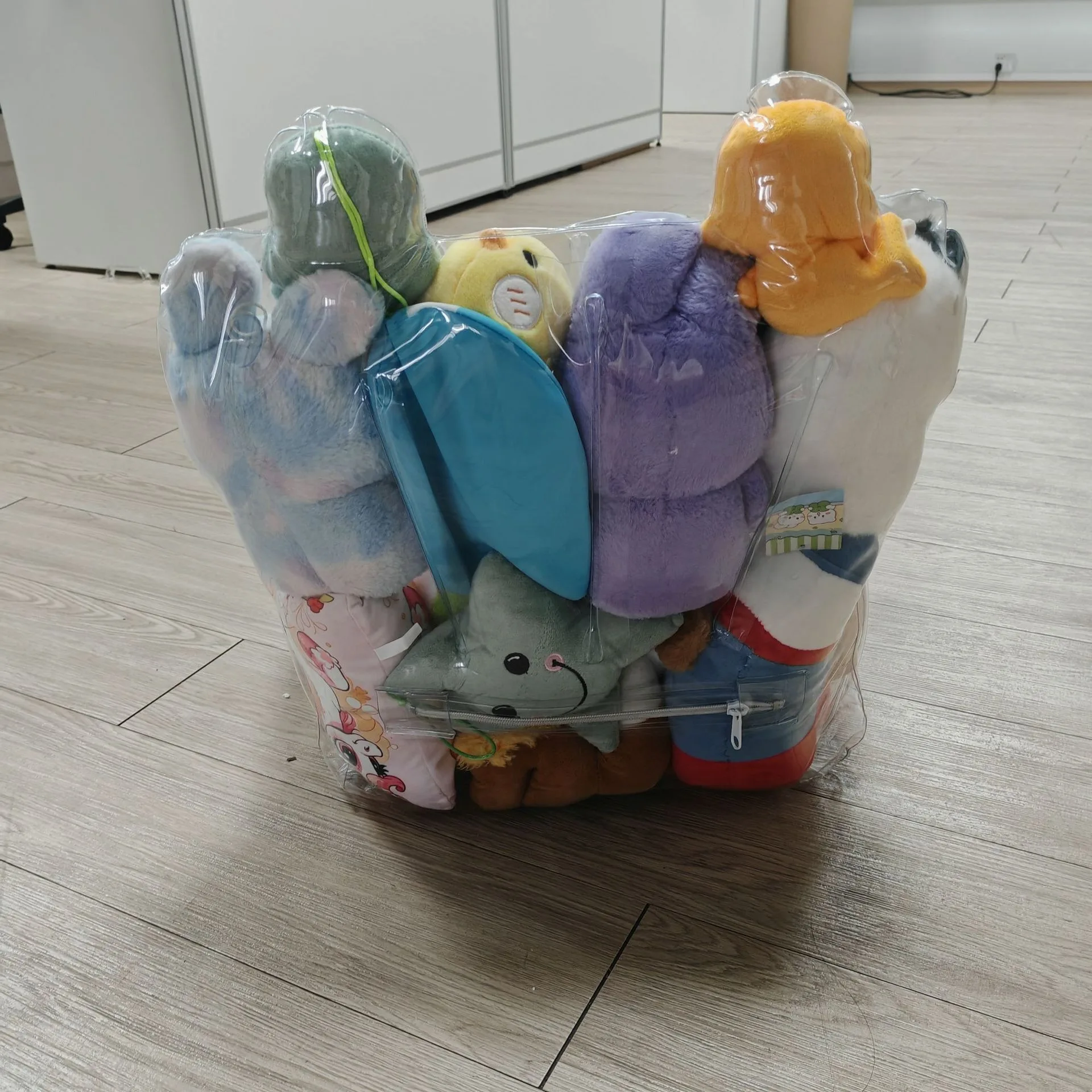 Stuffed Animal Bean Bag Storage Clear Waterproof Toy Bags for Storage with Zipper Organizer for Storing Toys Floor Dorm Bedroom - 4
