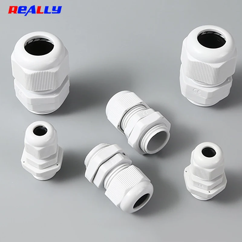 Waterproof Cable GlanId IP68 PG16 19 21 25 293648Wire Cable CE White Waterproof Nylon Plastic Gland Connector High Quality