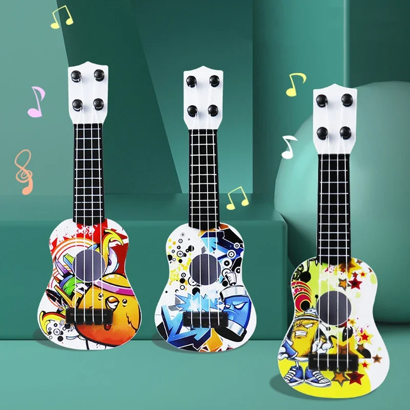 Mini Ukulele Guitar Toy Skill Improving Classical Early Educational Musical Instrument for Boys Girls Children Baby Xmas Gifts 2