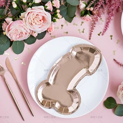 Elegant Rose Gold Disposable Tableware Set for Hen Party Celebrations - 5 - Piece Set (5Pcs)