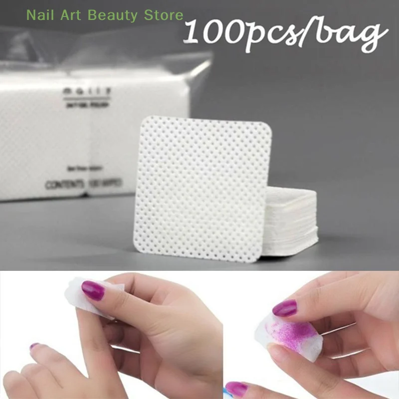 Lint-Free Nail Polish Remover Wipes Art Gel Tips Remover Cleaner Manicure Tool