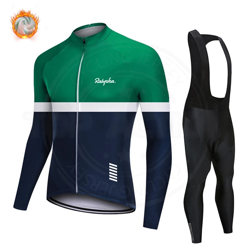 Conjunto de Ropa de para hombre, de manga larga con forro polar térmico, para invierno, 2022|Conjuntos de ciclismo| -