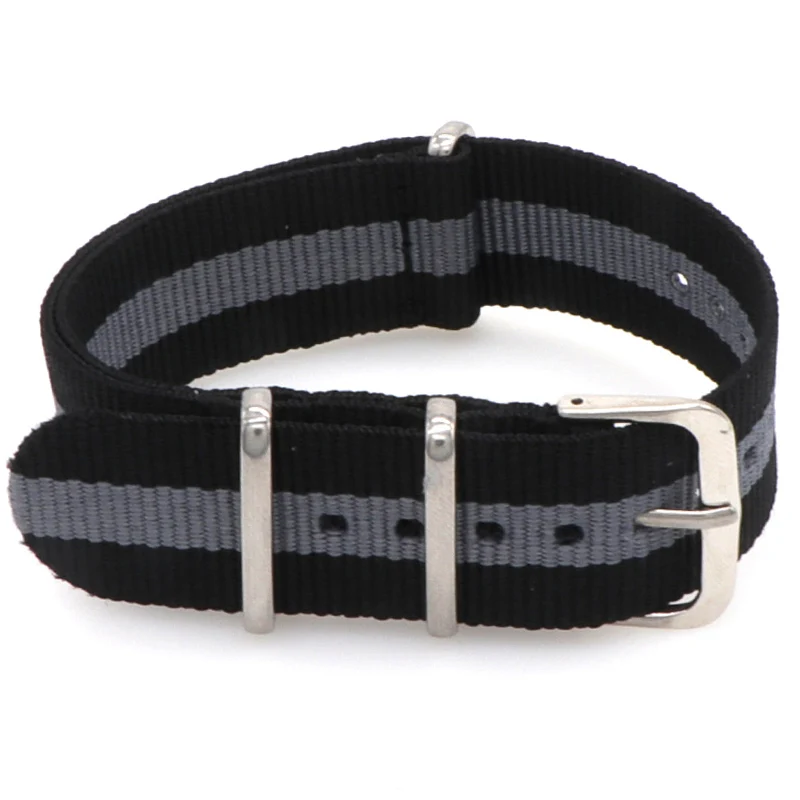 Nylon Army Sports Black Watch Strap with Belt Buckle