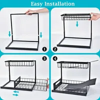 ที่จัดระเบียบใต้ซิงค์, ชั้นวางของแบบดึงออกได้ 2 ชั้น สำหรับตู้เก็บของใต้ซิงค์, ชั้นวางของใต้ซิงค์ 2