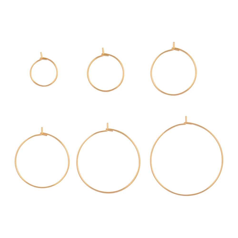 20pcs/lot Stainless Steel Gold Big Circle Wire Earrings High Quality for DIY Hoop Earring Jewelry Making Accessories Supplies