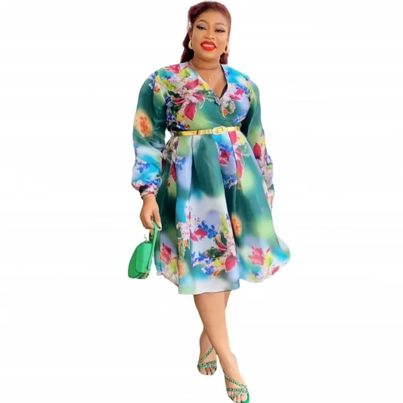 

2024 африканские платья для женщин, элегантное Новое мусульманское модное платье из полиэстера Abayas Dashiki, кафтан, платье, Турецкая африканская одежда