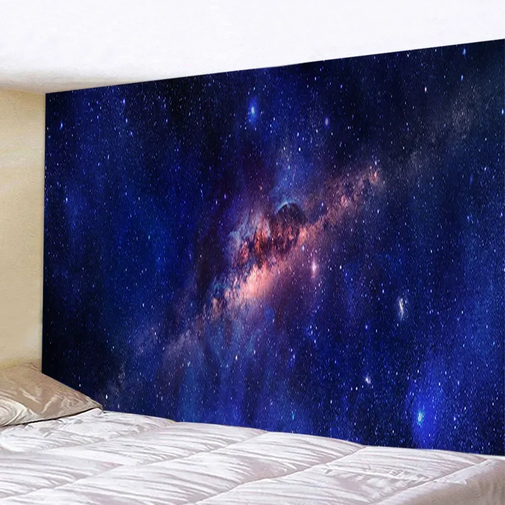 Galaxy Starry Universe Space Wall Tapestry Psychedelic Print Thin Cloth Wall Blanket Yoga Mat Tapestry