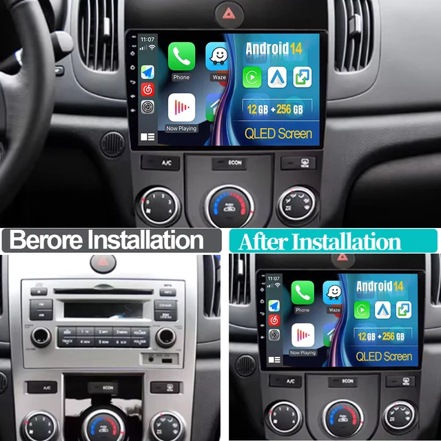 For KIA Forte 2010-2013 9" Car Stereo Radio Android 13 Carplay GPS Navi WIFI BT