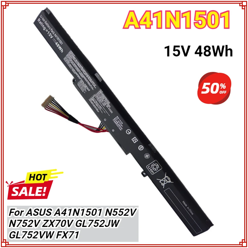 A41N1501 A41LK9H laptop battery for ASUS ROG GL752VW GL752VW N552V N752VX N552VX GL752VW-T4108D GL752VW-2B GL752VL-1A N551VW