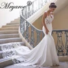 Mryarce Luxury Lace Crepe Wedding Dress Sexy Spaghetti Straps Long Train Bridal Gowns 1