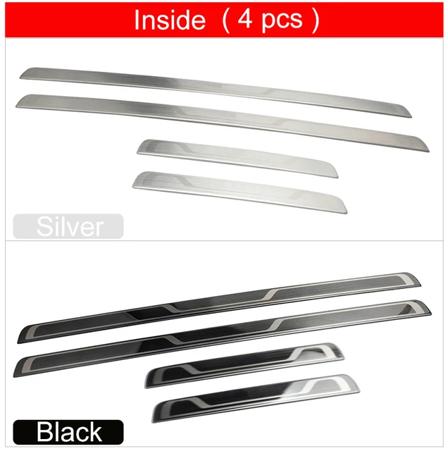 Door Sill Cover for VW Tiguan 2018-2023 Brushed Chrome Steel Exclusive 4  Pcs 